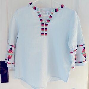 Preppy Foxtrot linen tunic 3/4 sleeve shirt